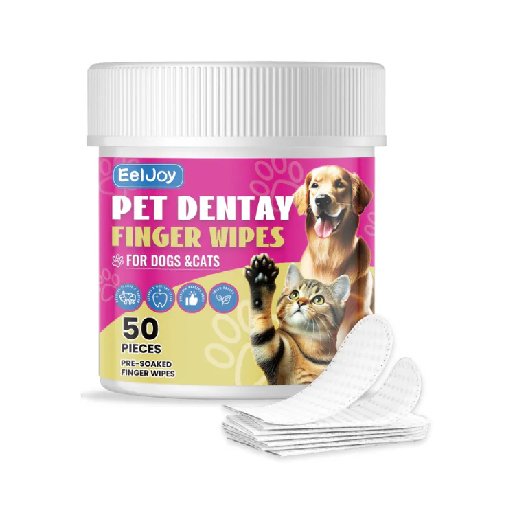 EelJoy Pet Dental Finger Wipes for Dogs Cats