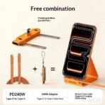 Silicone Dual Type-C Super-Fast Charging Stand Cable - Image 3
