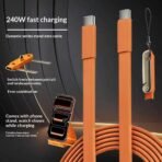 Silicone Dual Type-C Super-Fast Charging Stand Cable - Image 6