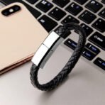 Braided Leather USB Charging Cable & Wearable Bracelet Charger - Image 4