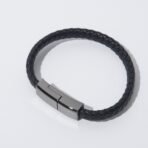 Braided Leather USB Charging Cable & Wearable Bracelet Charger - Image 2
