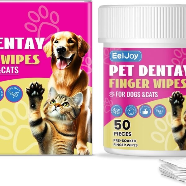 EelJoy Pet Dental Finger Wipes for Dogs & Cats